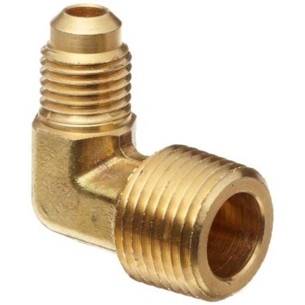 Tee 3/8 Flare x 3/8 Flare x 1/4 Male Pipe Anderson Metals Brass Tube Fitting 